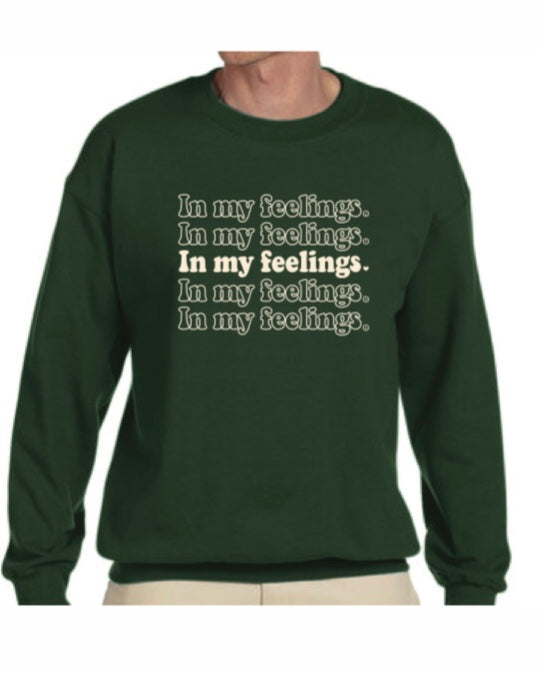 Green and Cream In My Feelings Crewneck