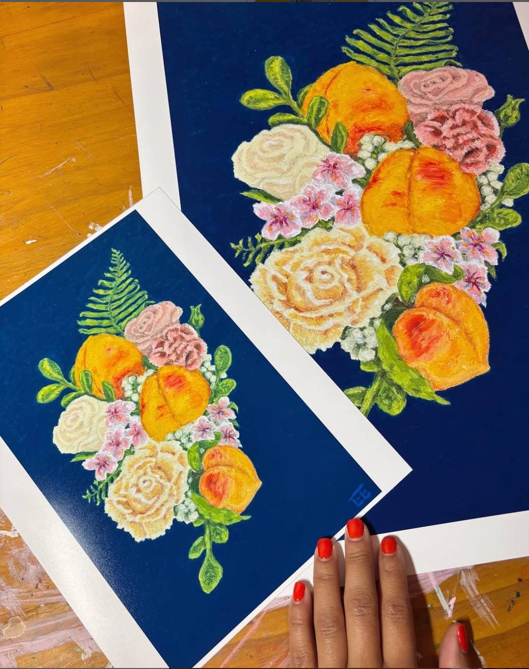 Bouquet of Peaches Art Print