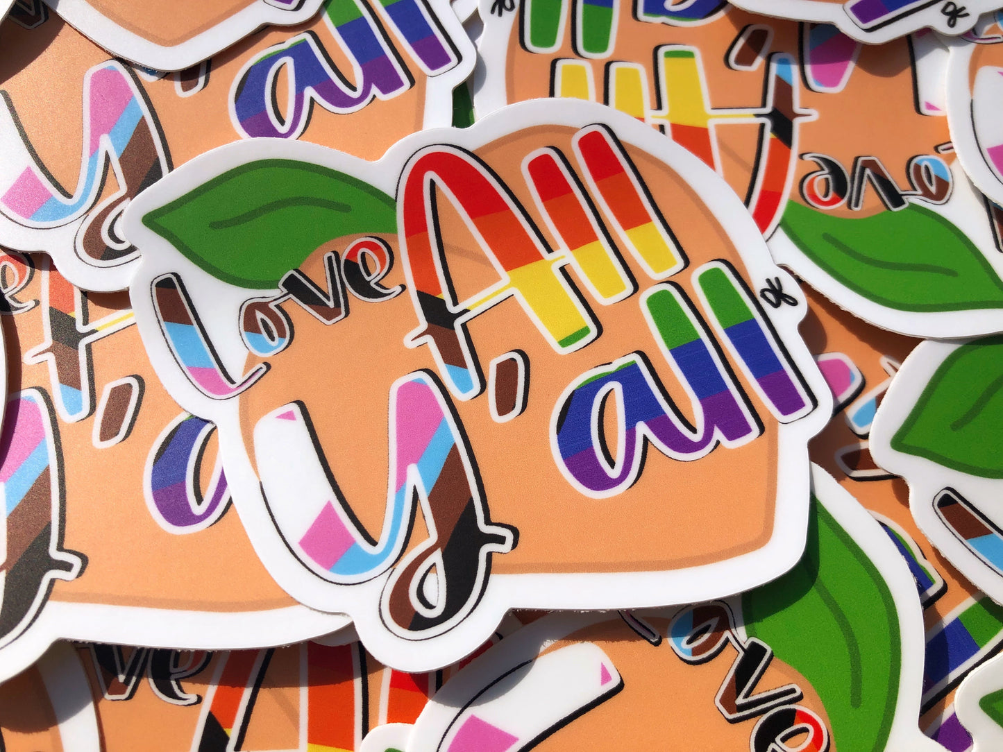 Love All Y'all Peach Sticker