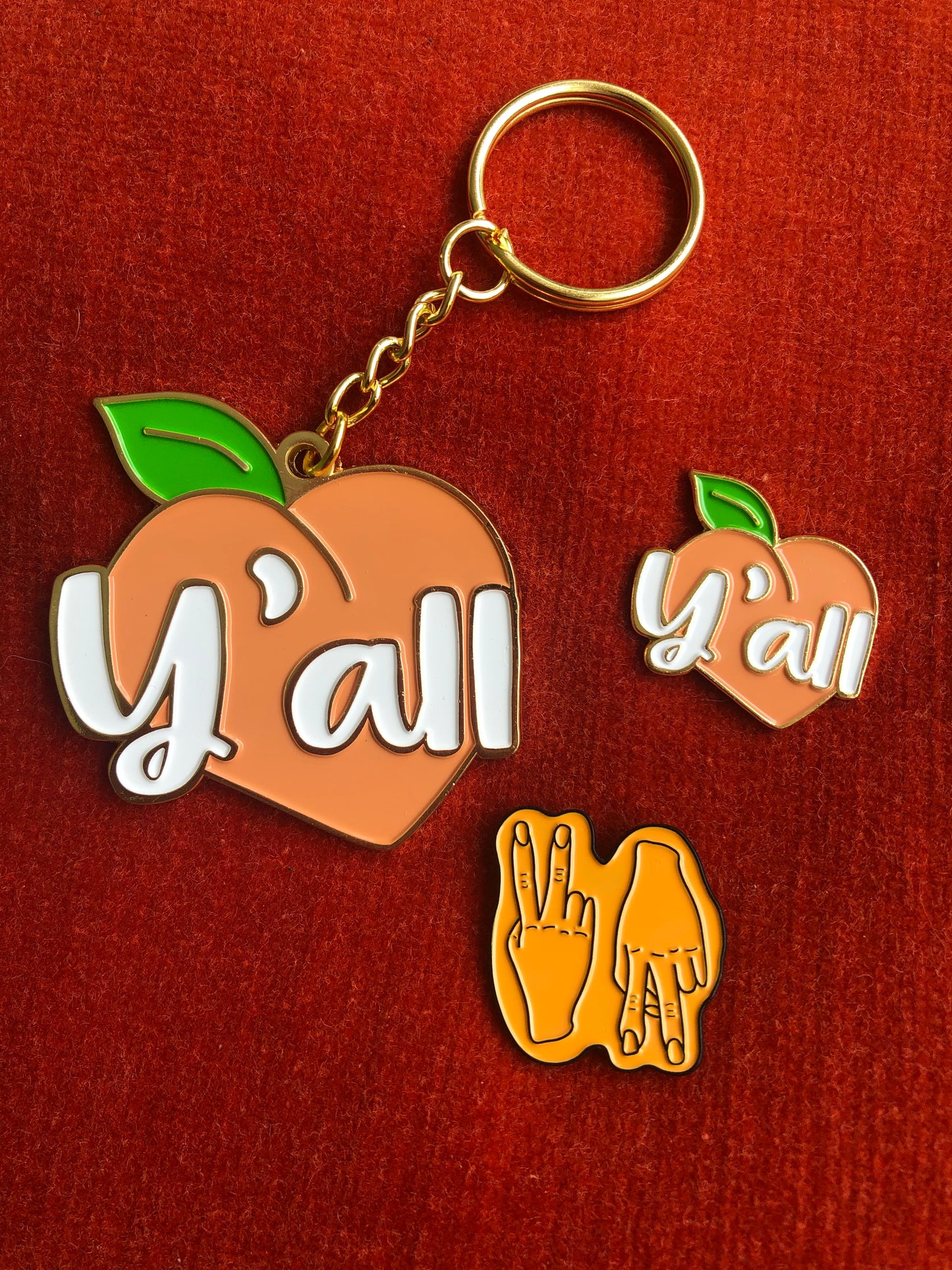 Y'all Peach Enamel Pin