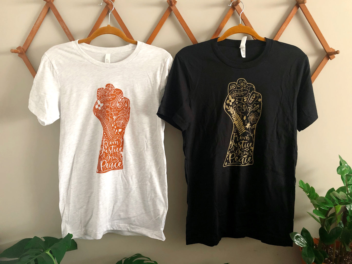 From Justice Grows Peace Ash Grey T-shirt