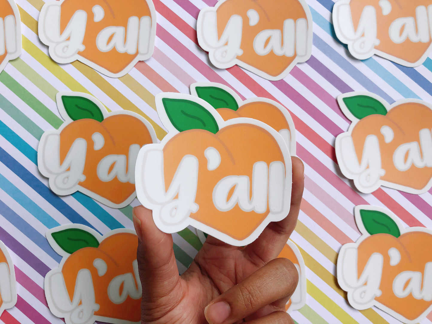 Y'all Peach Sticker