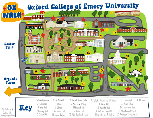 Map for Oxford College of Emory University Ox Walk