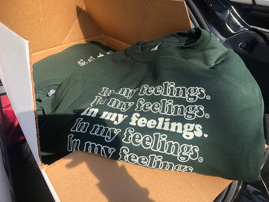 Green and Cream In My Feelings Crewneck