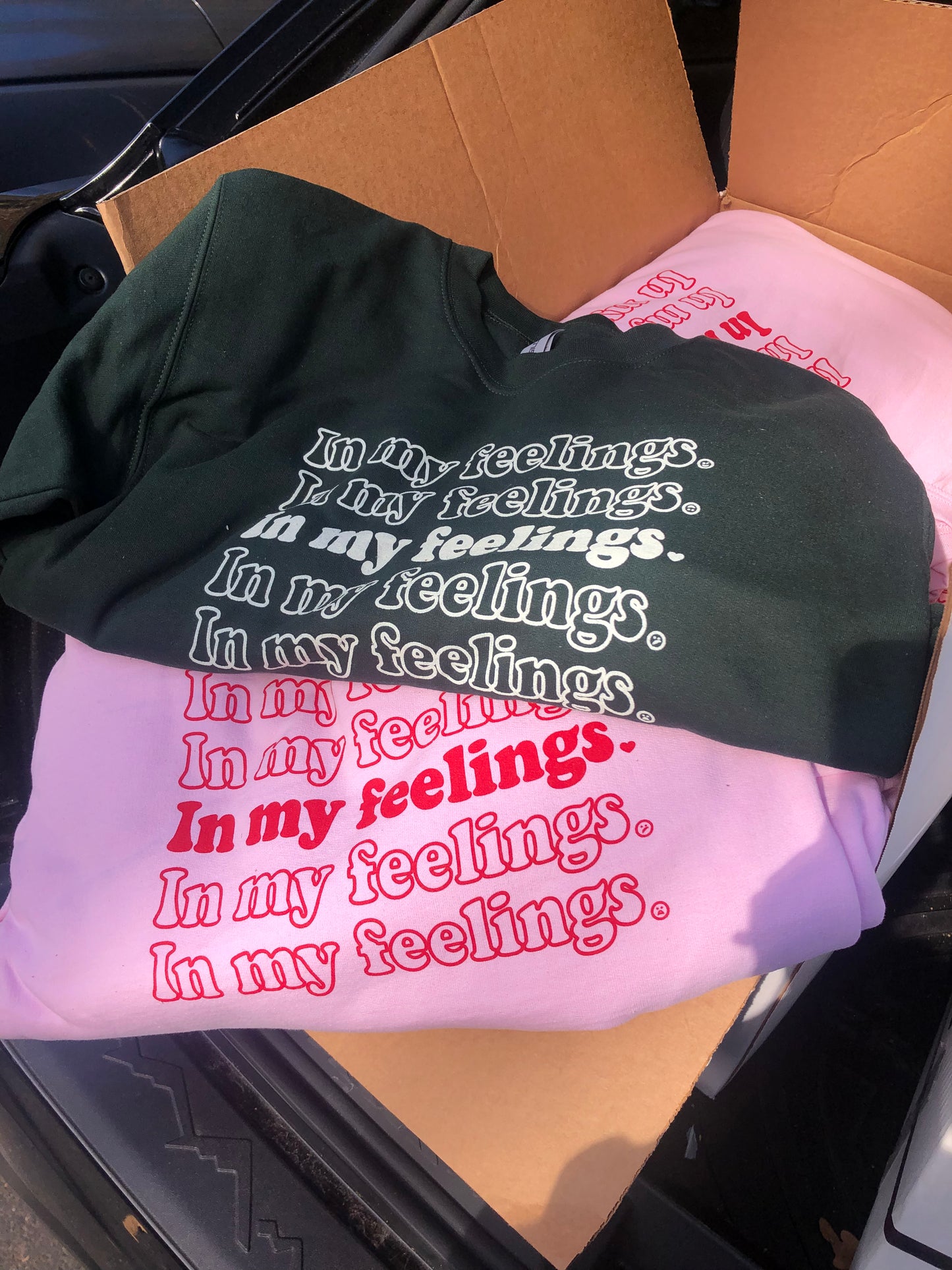 Green and Cream In My Feelings Crewneck