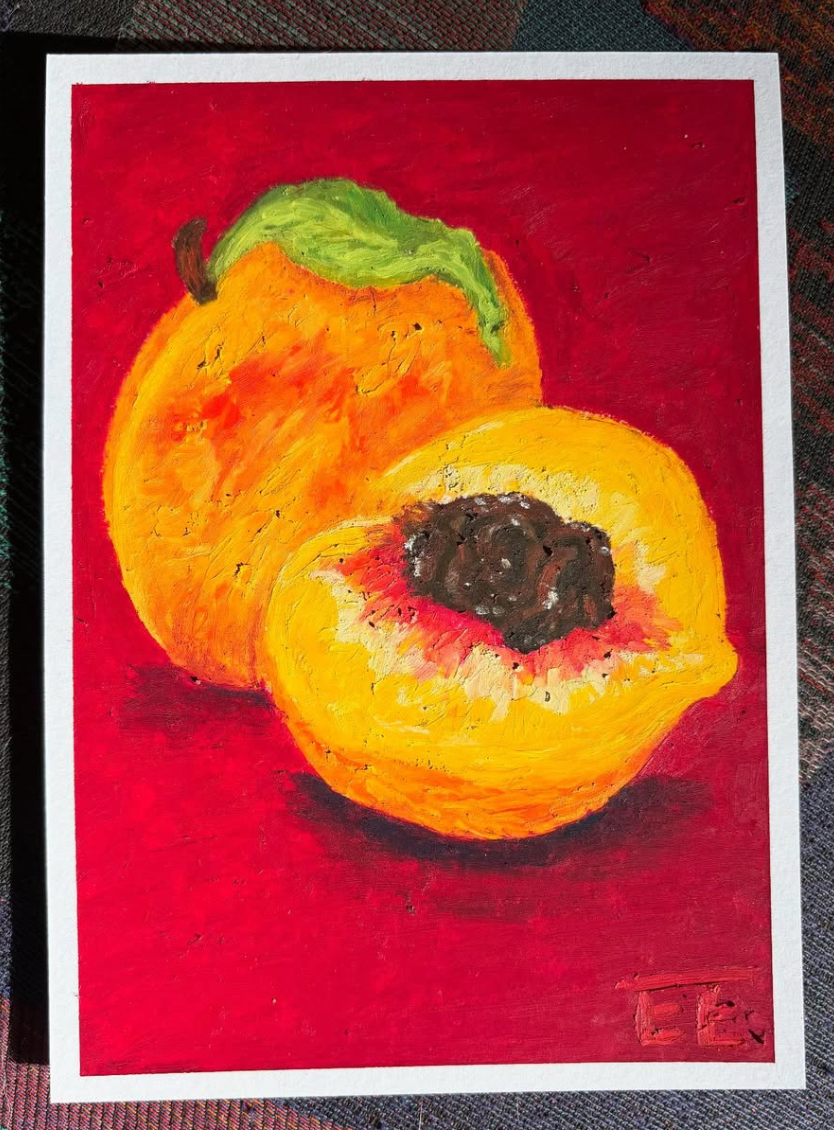 Peaches- oil pastels