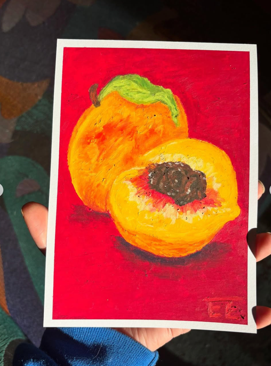 Peaches- oil pastels