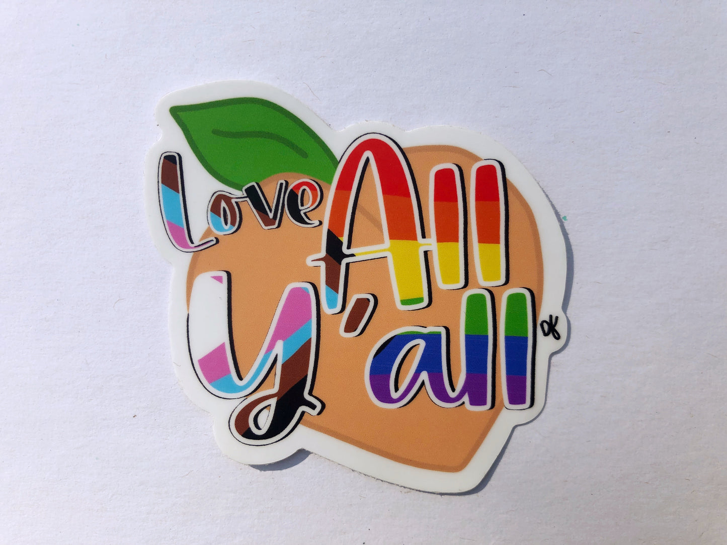 Love All Y'all Peach Sticker