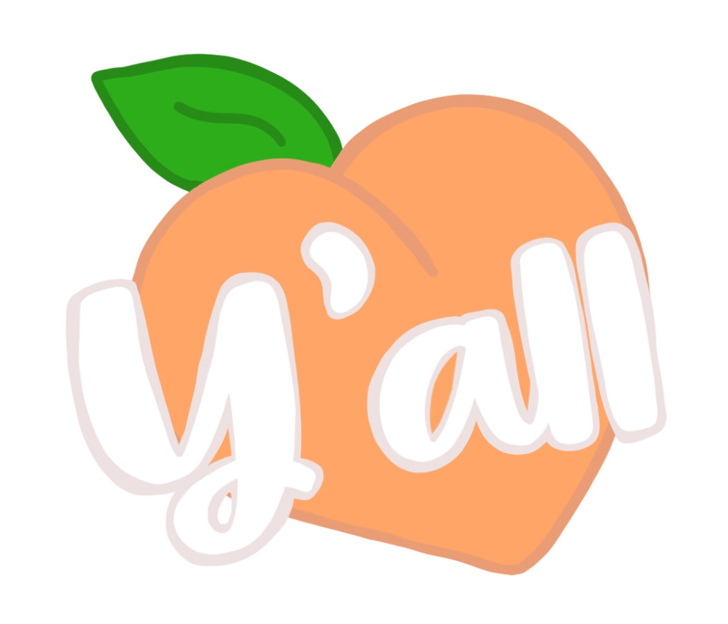 Y'all Peach Sticker