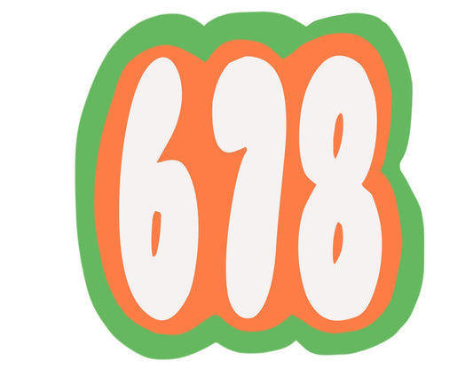 678 Atlanta Area Code Sticker