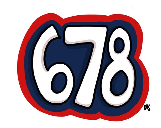 *NEW* 678 Atlanta Area Code Sticker