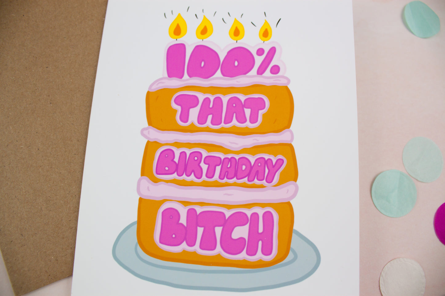 100% That Birthday Bitch Greeting Card
