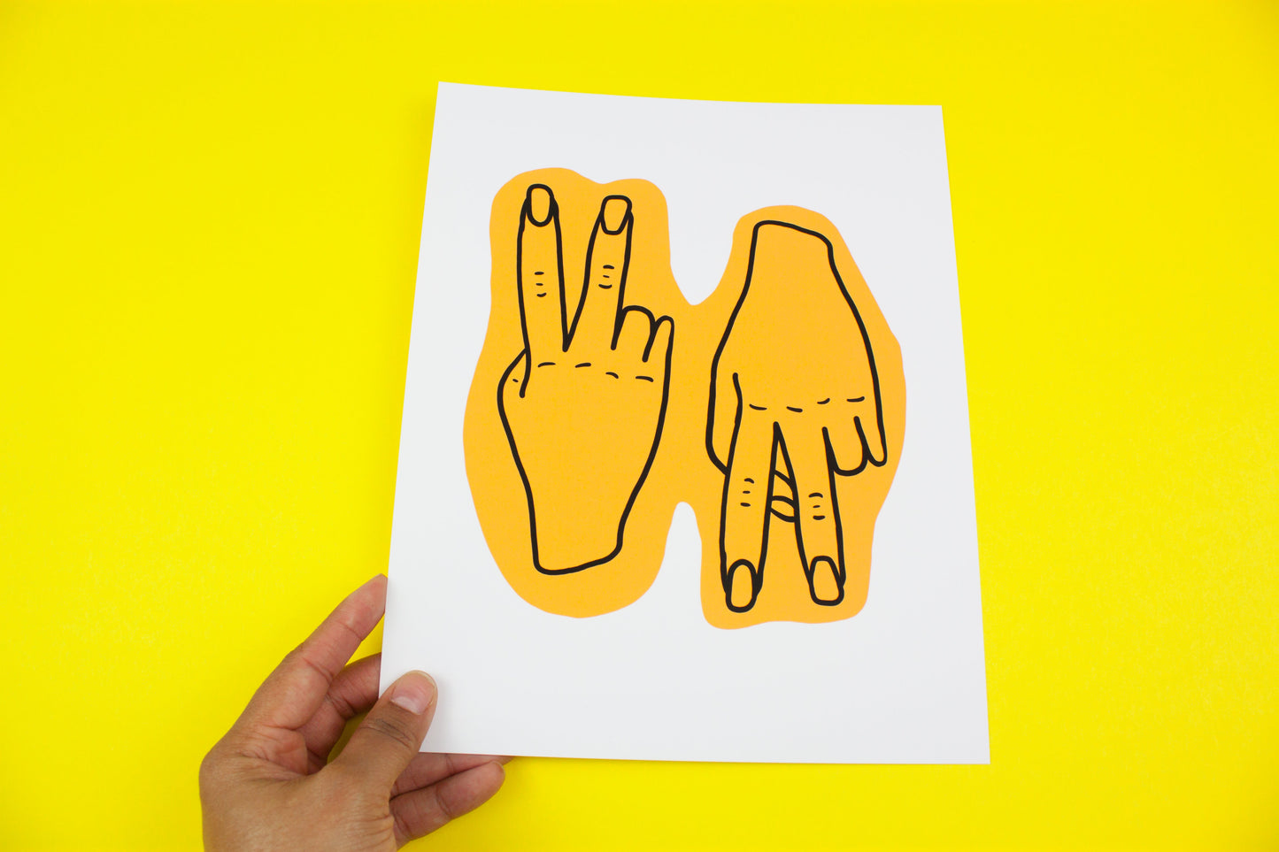 Peace Up, A- Town Down Print - Yellow