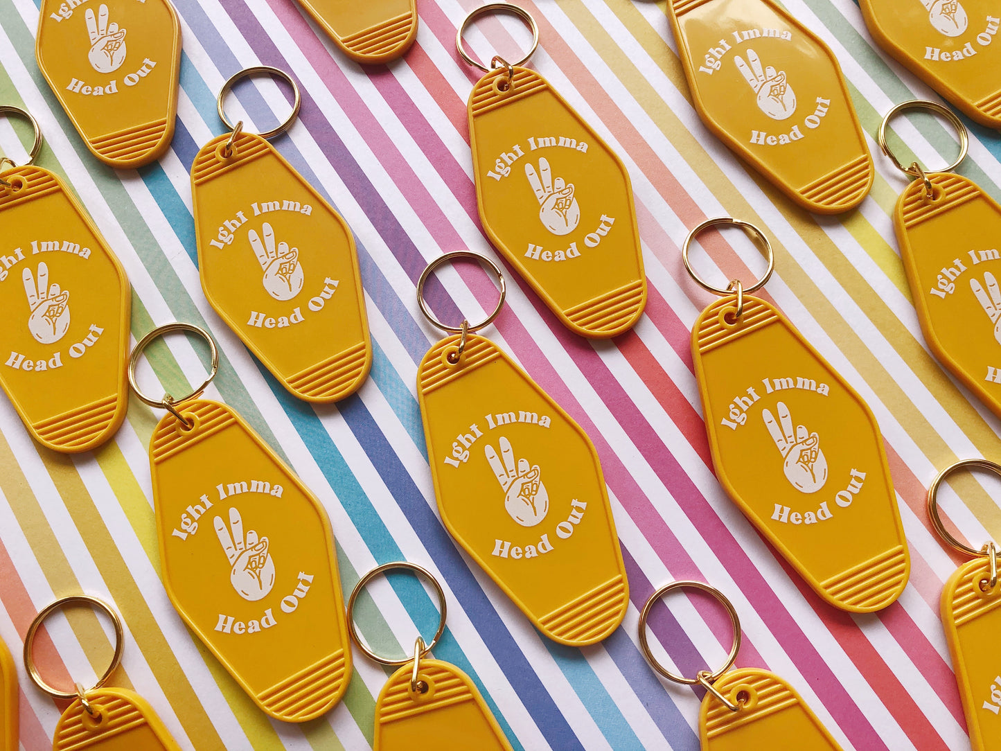 Ight Imma Head Out Motel Keychain
