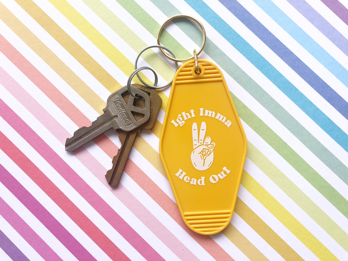 Ight Imma Head Out Motel Keychain