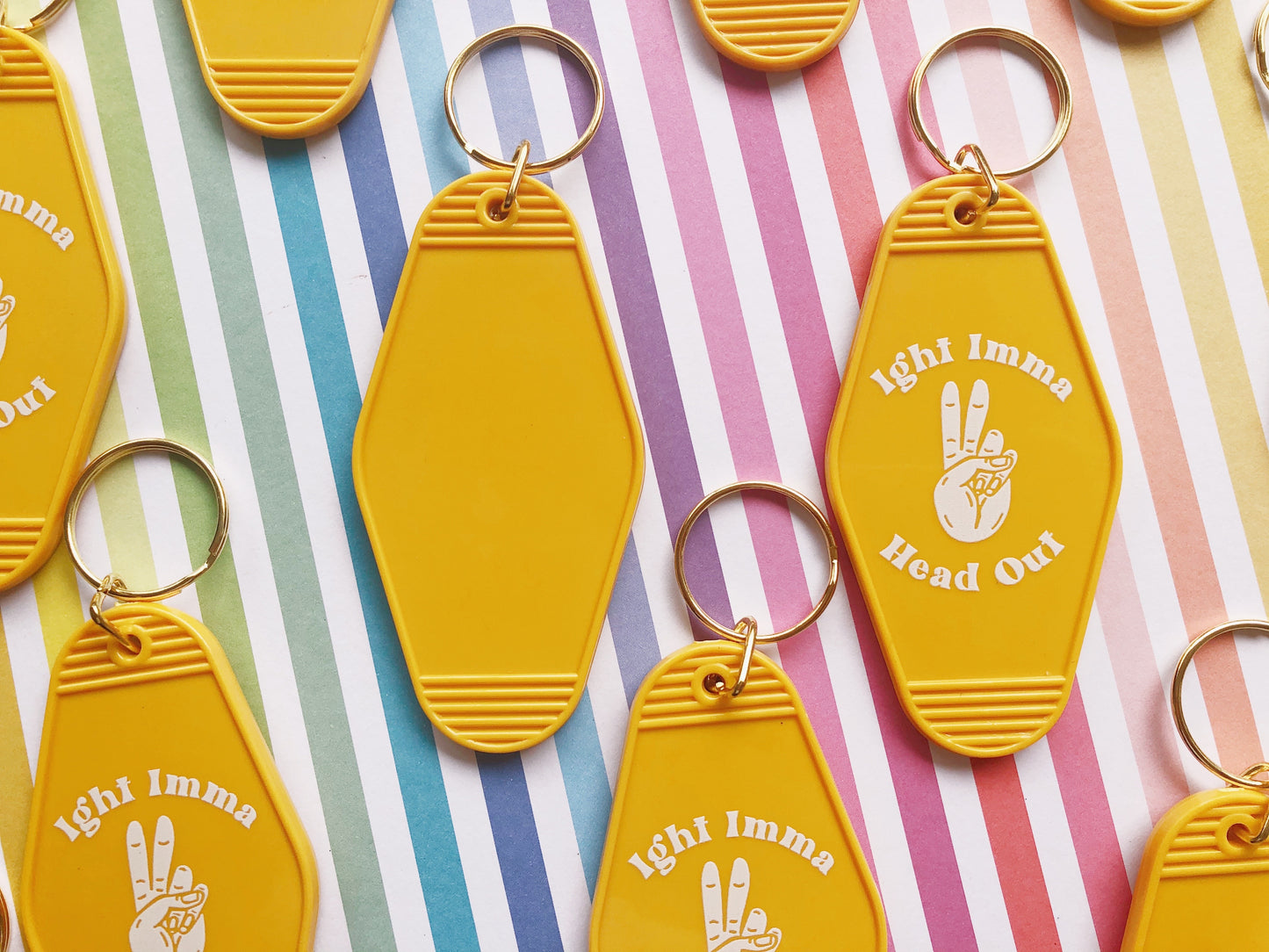 Ight Imma Head Out Motel Keychain