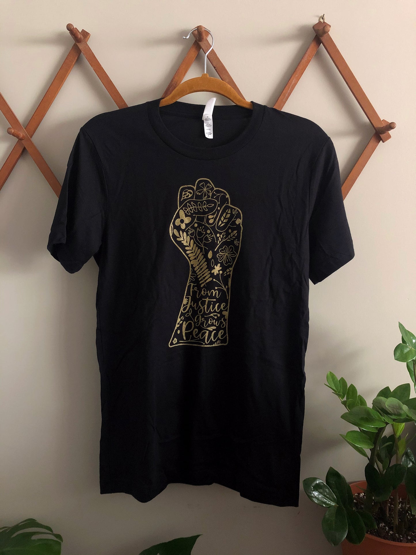 From Justice Grows Peace Black T-Shirt