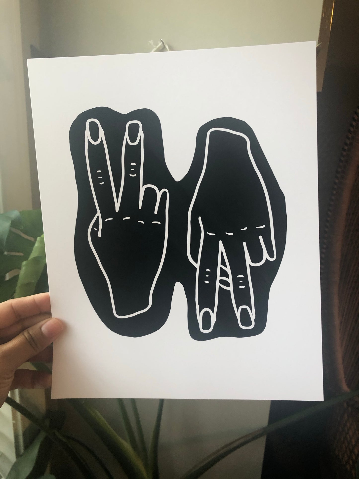 Peace Up, A- Town Down Print - Black