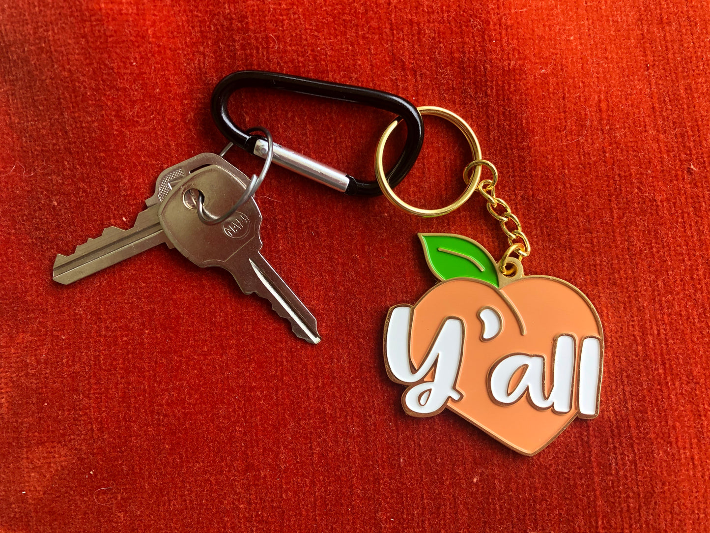 Y’all Peach Keychain