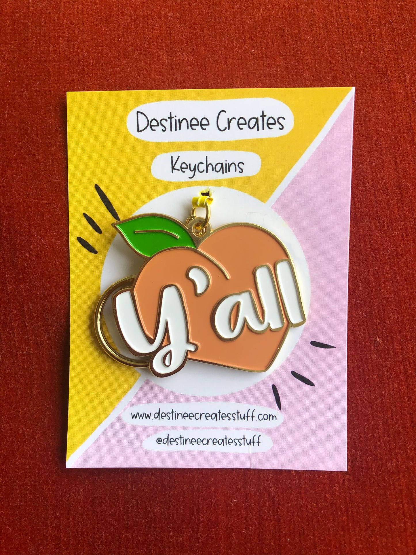 Y’all Peach Keychain