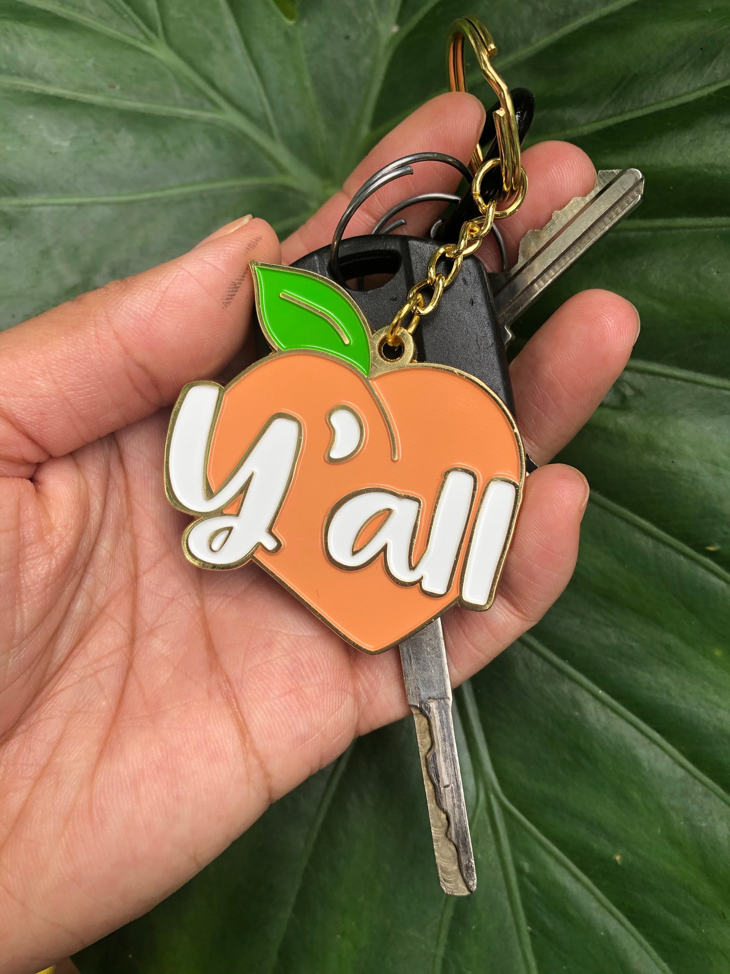 Y’all Peach Keychain