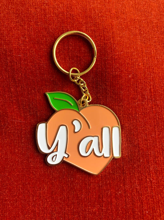 Y’all Peach Keychain