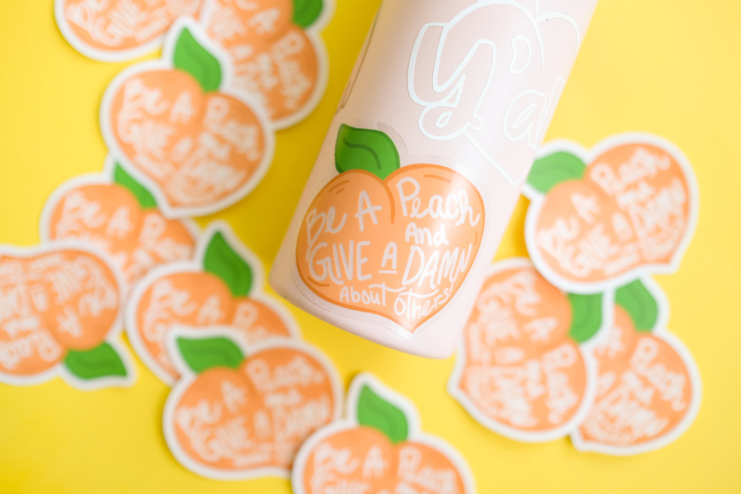 Be A Peach and Give A Damn About Others Transparent Sticker