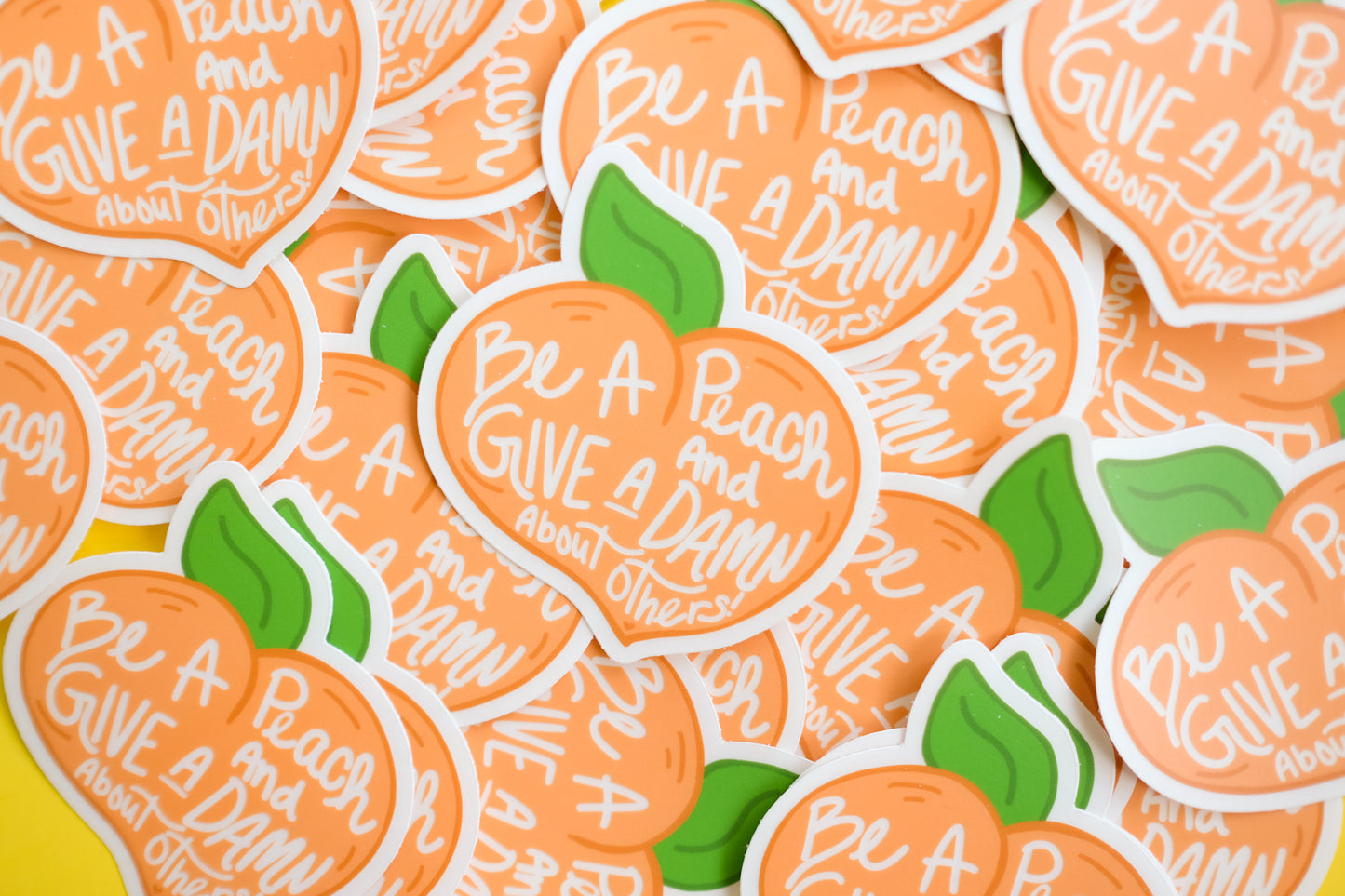 Be A Peach and Give A Damn About Others Transparent Sticker